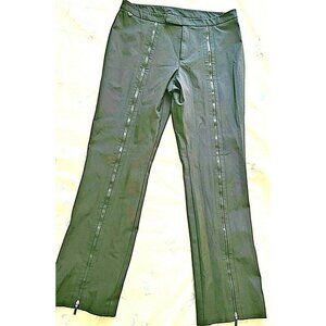 RALPH RALPH LAUREN WOMEN'S BLACK STRETCH  ZIP  STRAIGHT PANTS SIZE 10  # 359